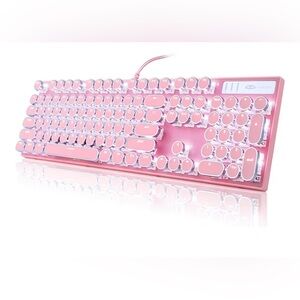 BNIB MageGee MK-STORM Pink Aesthetic Typewriter Keyboard